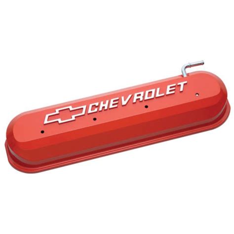 Proform 141 261 Valve Cover Slant Edge Chevy Orange Aluminum Tall Baffled With Raised Chevrolet