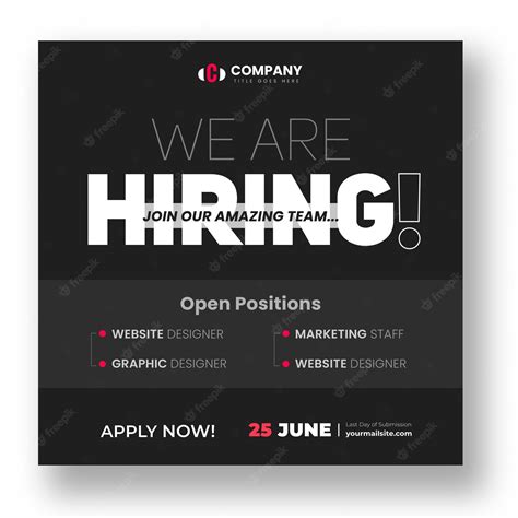 Premium Vector We Are Hiring Job Vacancy Social Media Post Banner