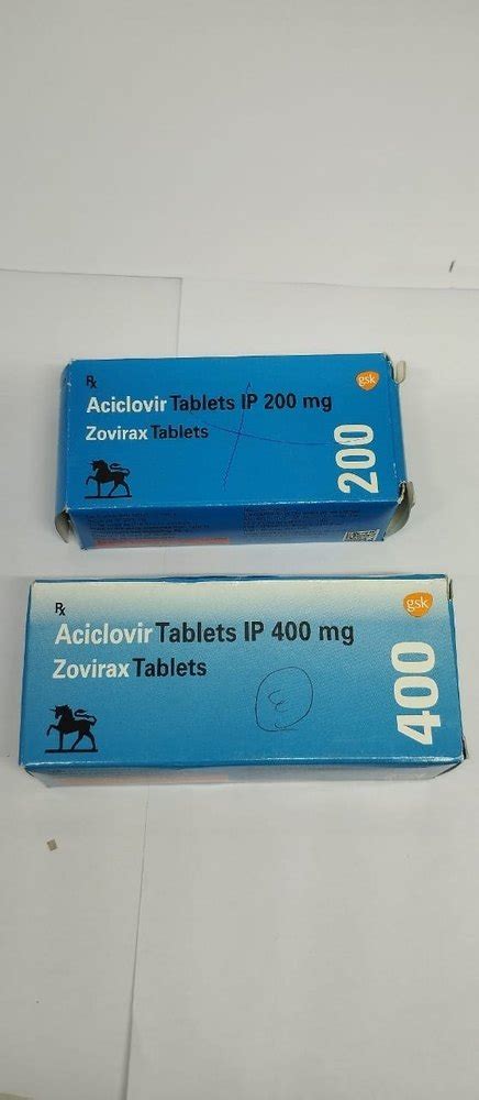 10 X 10 Tablets Acyclovir Tablet 400 Mg Packaging Type Strips At Rs