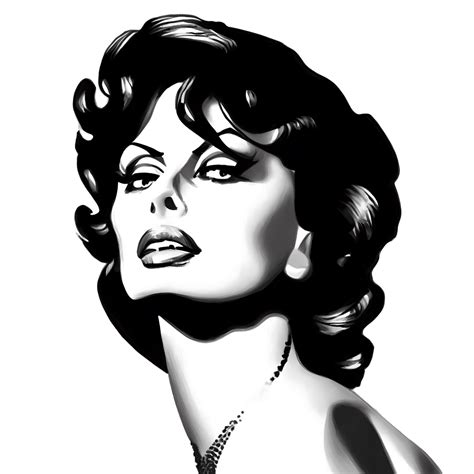 Realistic Sophia Loren Portrait · Creative Fabrica