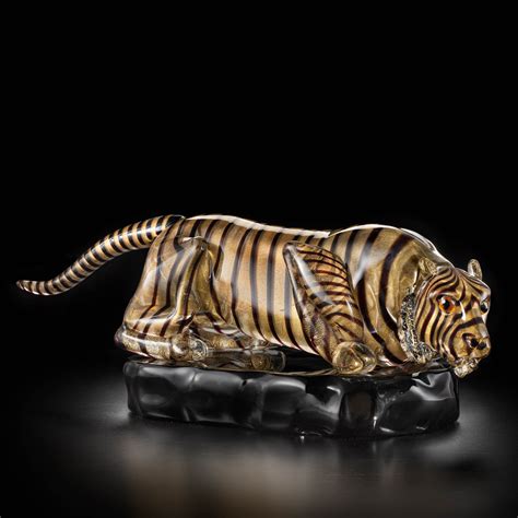 Hounting Tiger Murano Glass