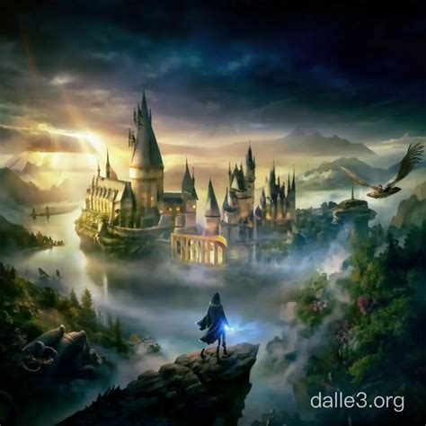 Hogwarts Castle under Starry Night Sky | Dalle3 AI