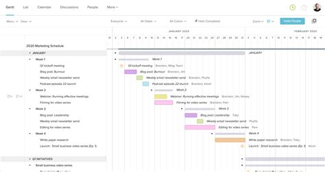 Marketing Schedule Template and Calendar | TeamGantt