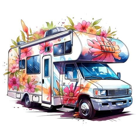 Premium AI Image | beautiful RV Transportation clipart illustration