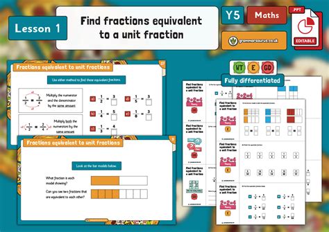 Year 5 Fractions Find Fractions Equivalent To A Unit Fraction Lesson 1 Grammarsaurus