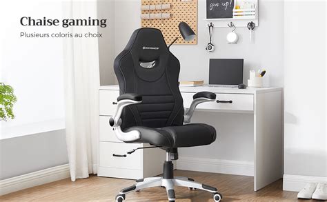 SONGMICS siège de bureau pivotant fauteuil ergonomique avec