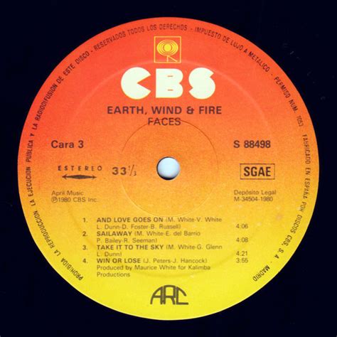 Faces De Earth Wind And Fire 1980 33 1 3 Rpm X 2 Cbs Cdandlp Ref 2404266913