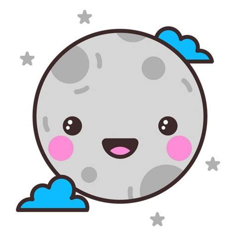 Cute Full Moon Character PNG Design Moon Cartoon Illustration Design