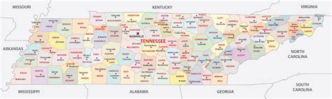 Tennessee Counties Map | Mappr