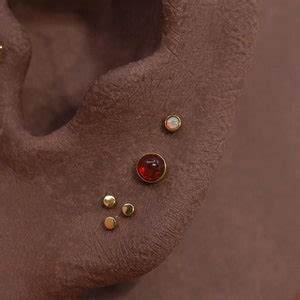 New G G G Natural Red Garnet Threadless Push Pin Labret Stud