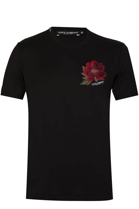 Dolce Gabbana Embroidered Rose Tshirt