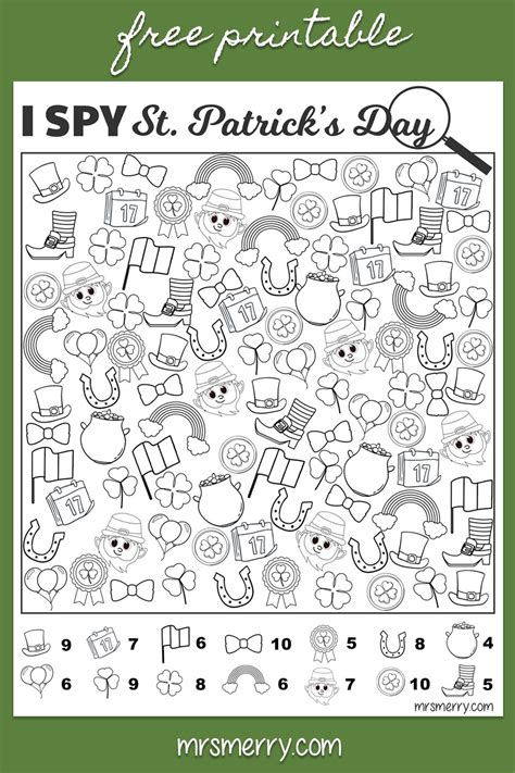 Free Printable For Kids I Spy St Patrick S Day Free Easy Kids Activity