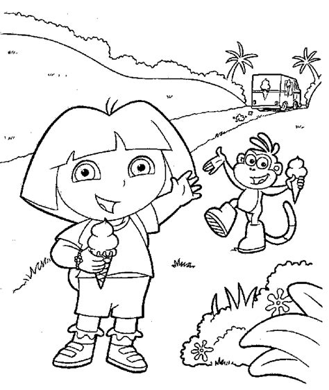 Dora Explorer Map Coloring Pages