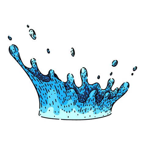 blue water splash sketch hand drawn 46344748 Vector Art at Vecteezy