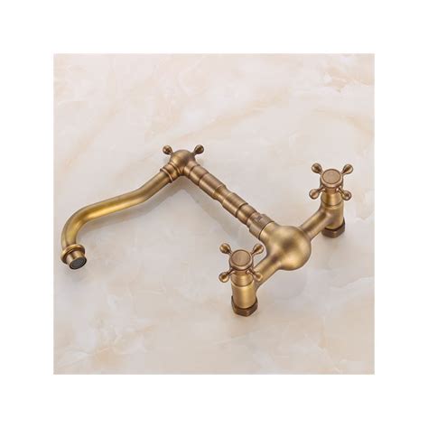 Wall Mount Antique Brass Kitchen Faucet Bathroom Sink Mixer Tap