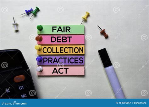 Fair Debt Collection Practices Act FDCPA Text On Sticky Notes