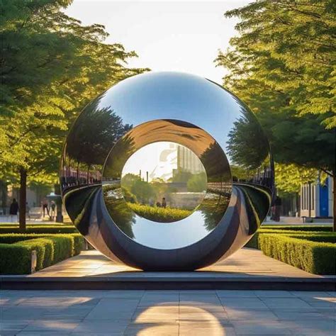 Modern White Metal Garden Sphere Art Sculpture With Light Flower Stand