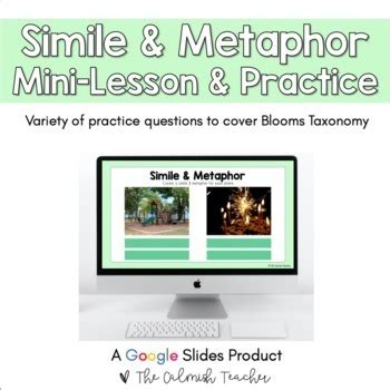 Simile Metaphor Mini Lesson Practice By The Calmish Teacher Tpt