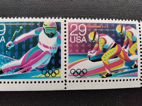 Olympics US stamps Winter Olympic Games Unused stamps 1980s | Etsy