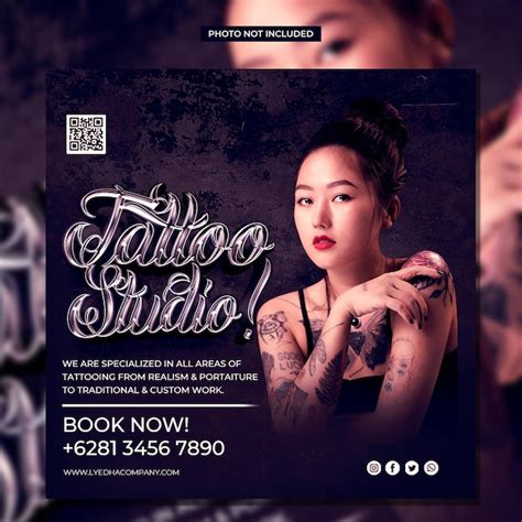 Plantilla De Volante De Estudio De Tatuajes Y Banner Web Archivo PSD