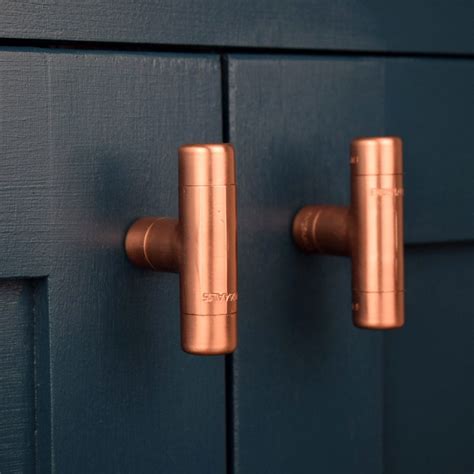 Modern Copper T Knob Contemporary Drawer Pull Handle Knob