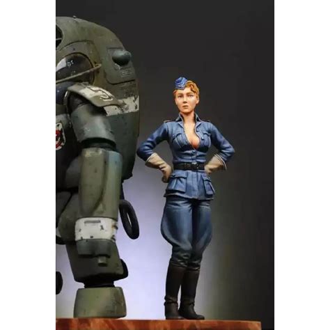 122 85mm Resin Steampunk Model Kit Beautiful Girl Pilot Pin Up Unpain