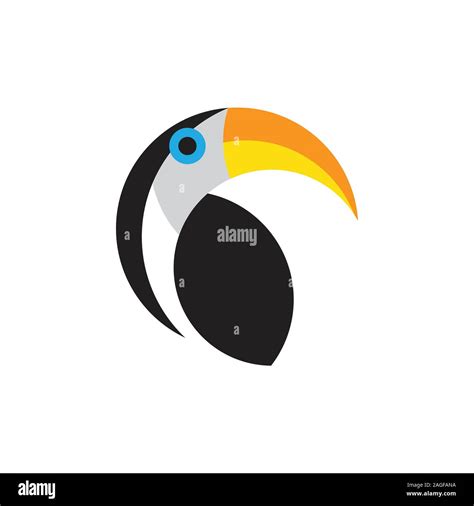 Toucan Flat Style Vector Logo Template Isolated On White Background