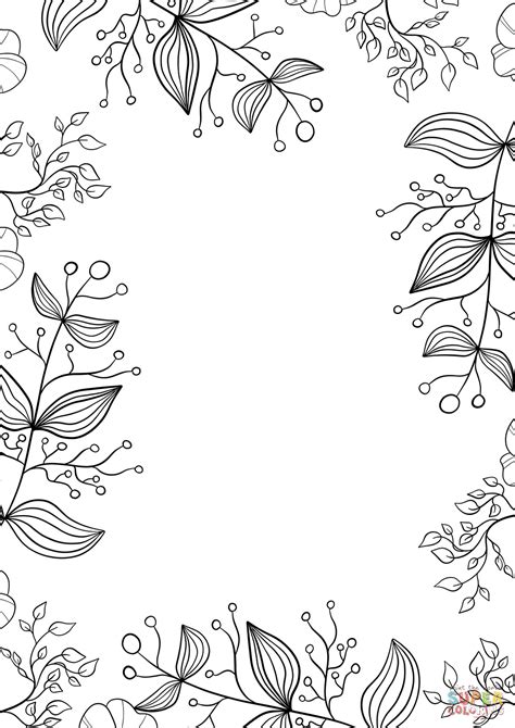 Leaves Frame Coloring Page Free Printable Coloring Pages