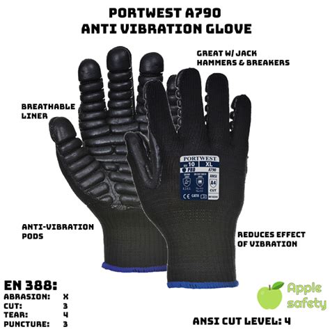 Reverb Anti Vibration Glove Cut A4 Portwest A790 Applesafety