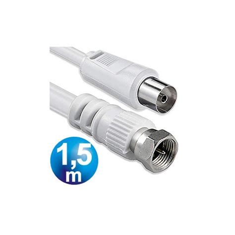 CONEXION TV HEMBRA A F MACHO RG59 1 5 M BLANCO Dlplus