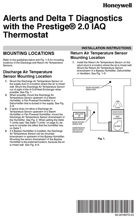 HONEYWELL PRESTIGE 2 0 IAQ INSTALLATION INSTRUCTIONS MANUAL Pdf