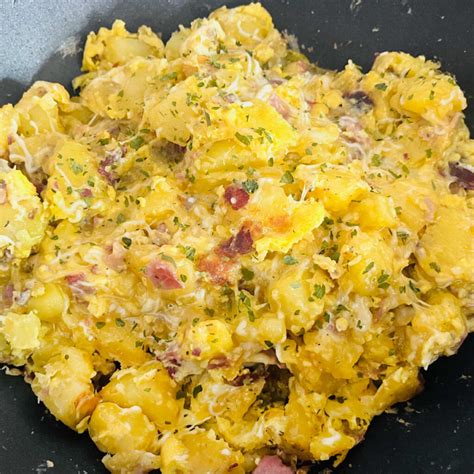 Ham Egg Potato And Cheese Scramble