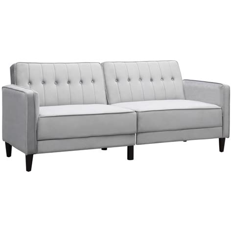 Homcom Convertible Sleeper Sofa Futon Sofa Bed With Split Back Design