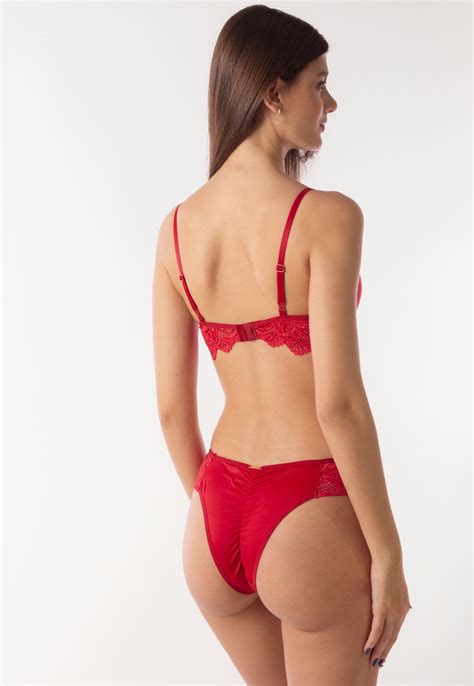 Calcinha Simony Lingerie Tanga Franzida Microfibra E Renda Calcinha