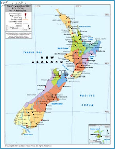 Political Map Of New Zealand - TravelsFinders.Com