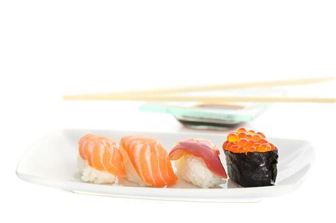 Premium Photo | Sushi in white background