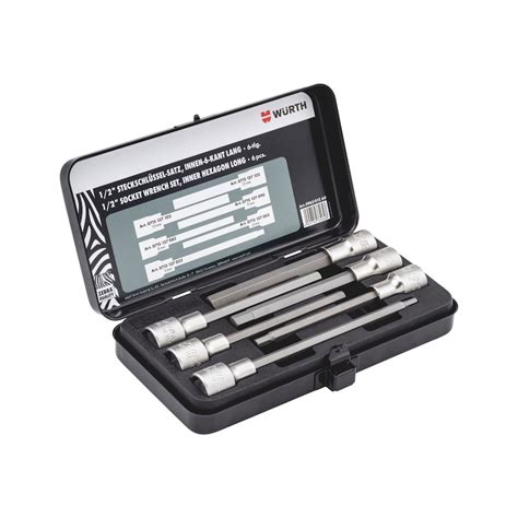 Ass chiavi bussola 1 2 poll esag incass lung 6 pz Würth