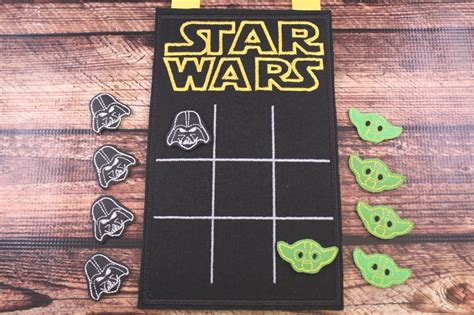 Embroidered Star Wars Inspired Travel Tic Tac Toe Board Etsy