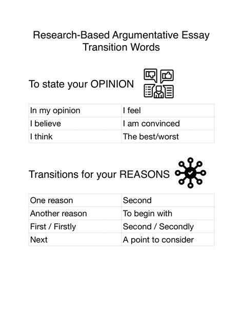 Argumentative Essay First Paragraph Transition Words