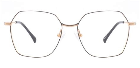 Ahmad Geometric Eyeglasses Frame - Gold | Men's Eyeglasses | Payne Glasses