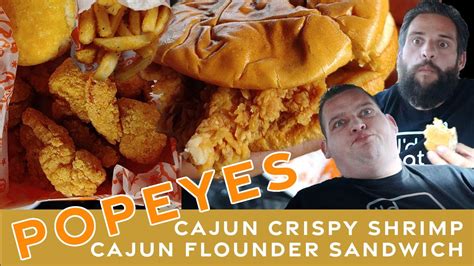 Popeyes Cajun Crispy Shrimp Cajun Flounder Sandwich Review Youtube