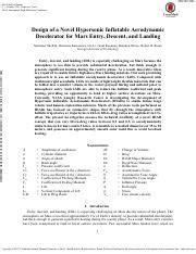 Design Of A Novel Hypersonic Inflatable Aerodynamic Decelerator