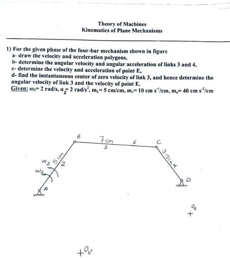 SOLVED: BE = 5 cm EC = 2 cm Theory of Machines Kinematics of Plane ...
