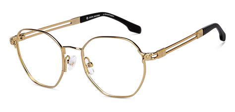 Gold Square Full Rim Unisex Eyeglasses By John Jacobs 205970 Lenskart