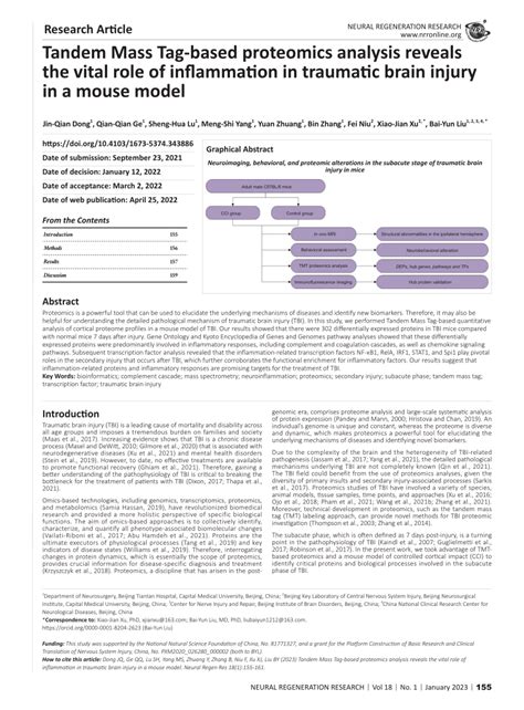 Pdf Tandem Mass Tag Based Proteomics Analysis Reveals The Vital Role