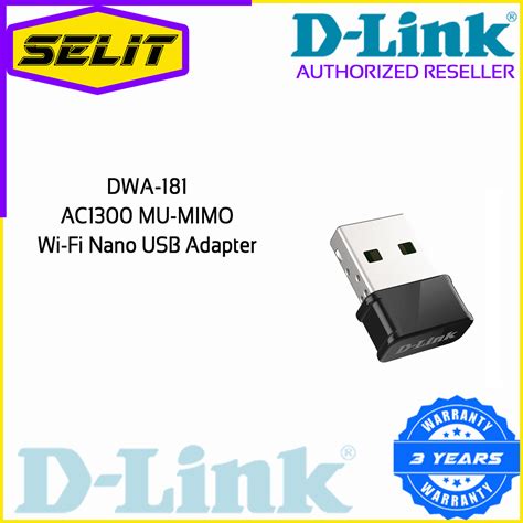 Selit Trading D Link Dwa Ac Mu Mimo Wi Fi Nano Usb Adapter