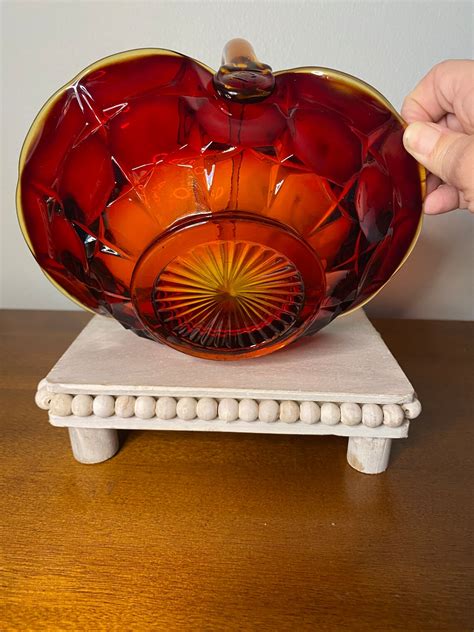 Indiana Tiara Glass Amberina Sunset Constellation Basket Etsy