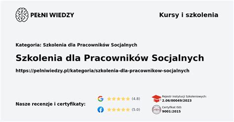 Szkolenia Dla Pracownik W Socjalnych