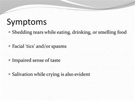 Crocodile Tears Syndrome | PPT