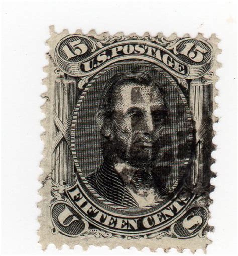 US 1867 15 cents Abraham Lincoln F-Grill stamp - May 21, 2017 ...